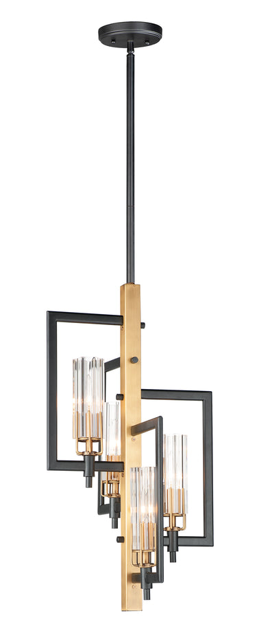 Maxim Lighting Flambeau 4-Light Chandelier Black/Antique Brass