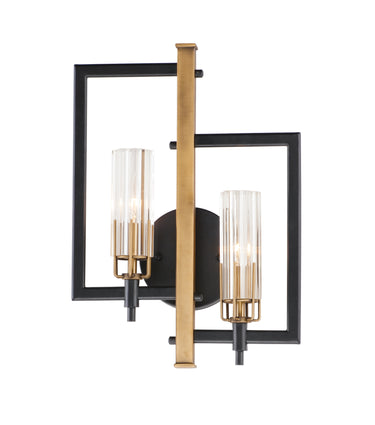 Maxim Lighting Flambeau 2-Light Wall Sconce Black/Antique Brass