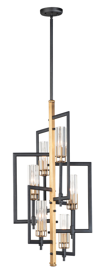 Maxim Lighting Flambeau 6-Light Chandelier Black/Antique Brass