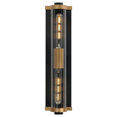 Maxim Lighting Opulent 2-Light 20" Outdoor Wall Sconce Black/Antique Brass