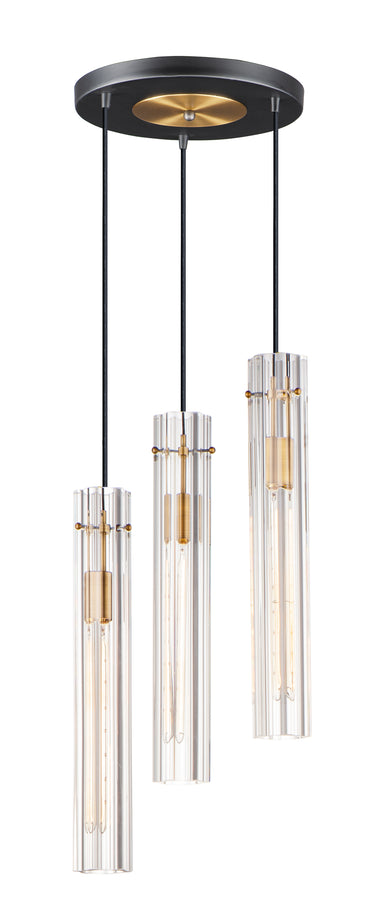 Maxim Lighting Flambeau 3-Light Pendant Black/Antique Brass