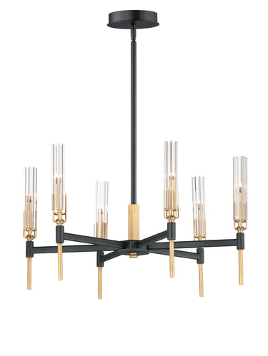 Maxim Lighting Flambeau 6-Light LED Chandelier Black/Antique Brass