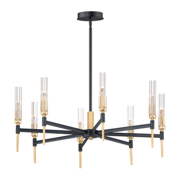 Maxim Lighting Flambeau 8-Light LED Chandelier Black/Antique Brass