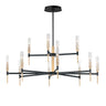 Maxim Lighting Flambeau 12-Light 2-Tier LED Chandelier Black/Antique Brass