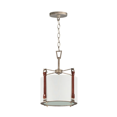 Maxim Lighting Sausalito Medium Pendant Weathered Zinc/Brown Suede