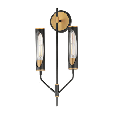 Maxim Lighting Regent 2-Light Wall Sconce Black/Antique Brass