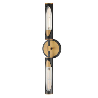 Maxim Lighting Regent 2-Light Bath Vanity Black/Antique Brass