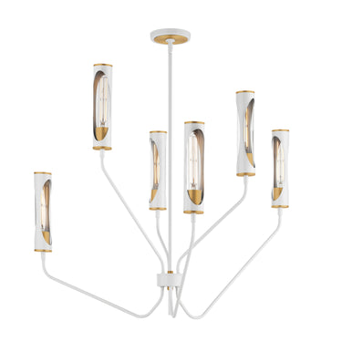 Maxim Lighting Regent 6-Light Pendant Light French Gray/Natural Aged Brass