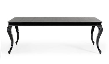 AX Sovereign Black Crocodile Dining Table with Black Gloss Legs