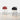 Oluce Medusa table lamps with metal domes inside clear glass cylinders, group view