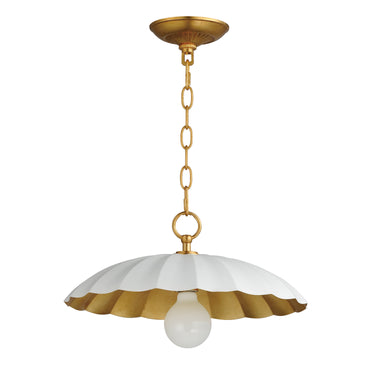 Maxim Lighting Primrose Pendant Matte White/Gold Leaf