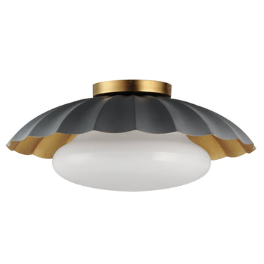 Maxim Lighting Primrose Flush Mount Dark Grey/Gold Leaf