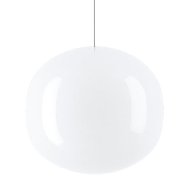 Volum LED Pendant Light by Lodes in glossy white Italian hand-blown glass for modern interiors