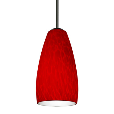 Chrissy mini pendant in Red Cloud glass on a black cord | Besa Lighting