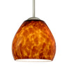 Amber Cloud glass Besa Bolla mini pendant lighting for kitchen island and dining spaces