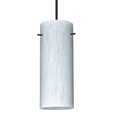 Stilo 10 cylinder pendant in Carrera glass on a black cord | Besa Lighting