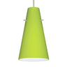Cierro tapered pendant in Chartreuse glass, satin nickel cord | Besa Lighting
