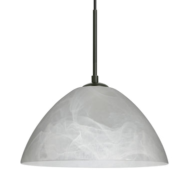 Tessa bell pendant in Marble glass with a black cord | Besa Lighting
