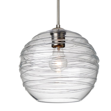 Wave 10 cable pendant: Clear glass shade | Besa Lighting