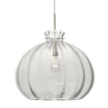 Pinta 12 cord pendant: wide optic clear glass globe | Besa Lighting