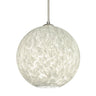 Coco 12 globe pendant in Carrera glass with satin nickel cord and canopy | Besa Lighting
