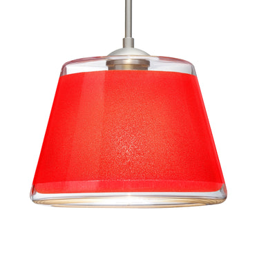 Pica 9 stem pendant: Red Sand glass shade | Besa Lighting
