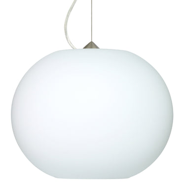 Jordo cord pendant: flattened opal glass globe | Besa Lighting