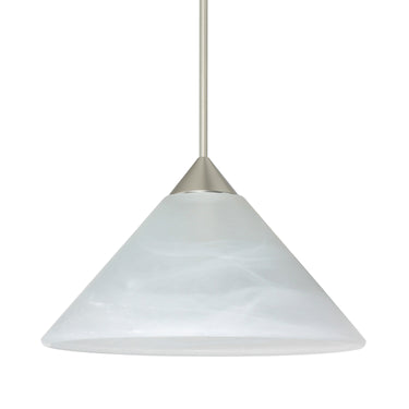 Kona cord mini pendant: Marble, Satin Nickel | Besa Lighting