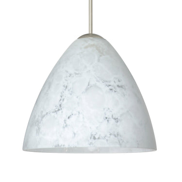 Mia cord mini pendant: Carrera, Satin Nickel | Besa Lighting