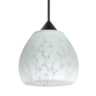 Tay Tay cord mini pendant: Carrera, Satin Nickel | Besa Lighting