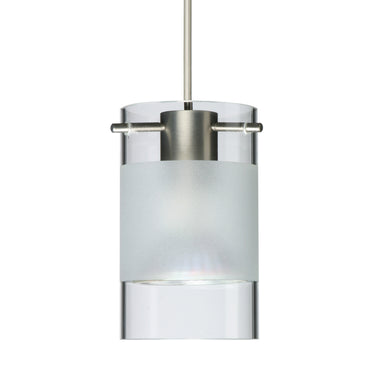 Scope 4 cord mini pendant: Clear/Frost, Satin Nickel | Besa Lighting