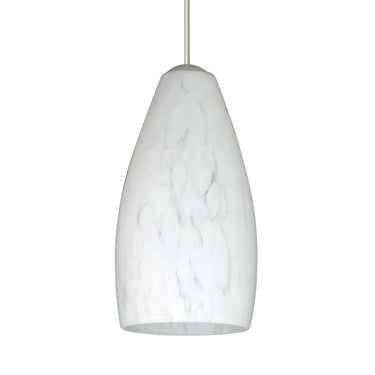 Karli cord mini pendant: Carrera, Satin Nickel | Besa Lighting