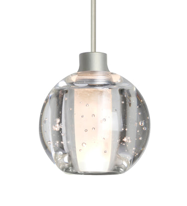 Boca 5 cord mini pendant: Bubble, Satin Nickel | Besa Lighting
