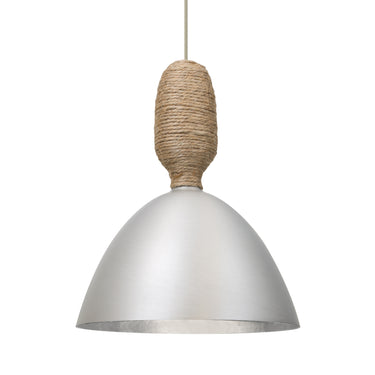 Creed metal reflector mini pendant: Satin Nickel | Besa Lighting