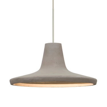 Modus concrete pendant with a Tan shade, satin nickel | Besa Lighting