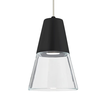 Timo 6 cord mini pendant: Clear/Black, Satin Nickel | Besa Lighting