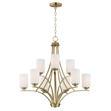 Maxim Lighting Deven 9-Light Chandelier Satin Brass