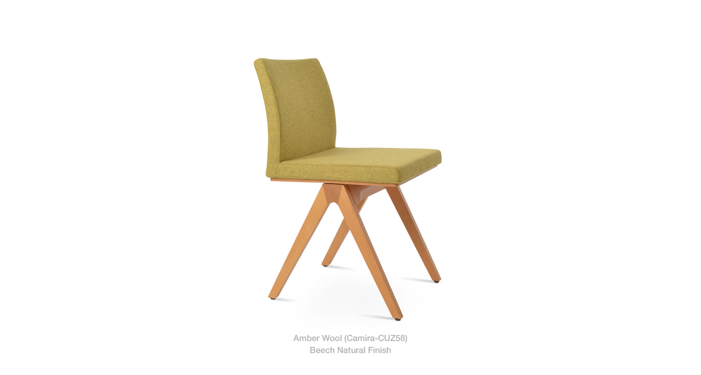 Aria Fino Wood Chair with Fabric Seat Cover
