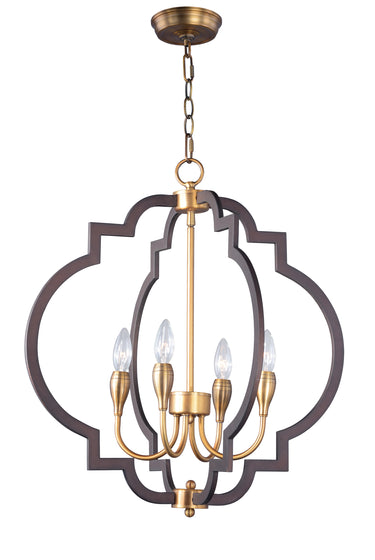 Maxim Lighting Crest 4-Light Chandelier Oil Rubbed Bronze/Antique Brass