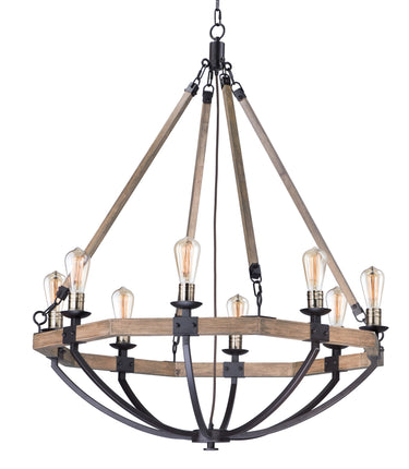 Maxim Lighting Lodge 8-Light Chandelier Weathered Oak/Bronze