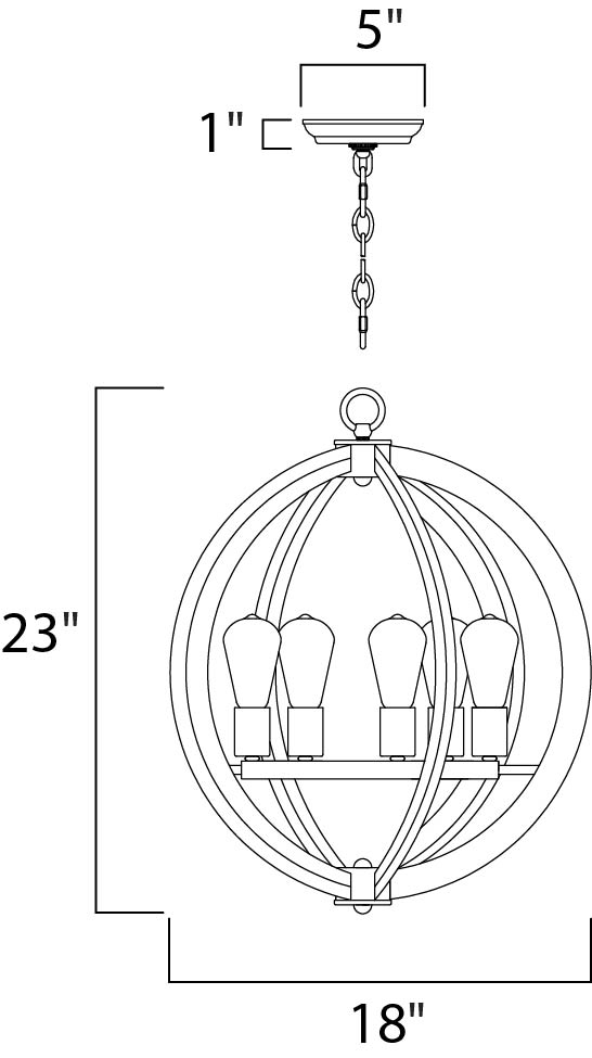 Maxim Bodega Bay 5-Light Chandelier w/Bulb