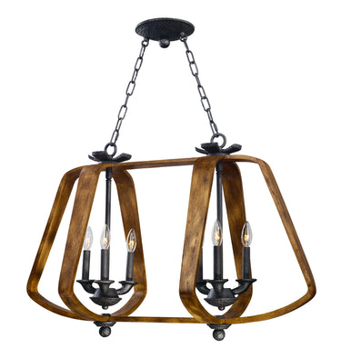 Maxim Lighting Road House 6-Light Chandelier Barn Wood/Iron Ore