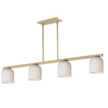 Maxim Lighting Scoop 4-Light Linear Pendant Natural Aged Brass