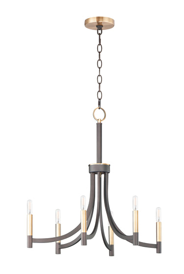 Maxim Lighting Lyndon 6-Light Chandelier Bronze/Antique Brass