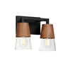 Maxim Lighting Carpenter 2-Light Bath Vanity Walnut/Black
