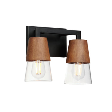 Maxim Lighting Carpenter 2-Light Bath Vanity Walnut/Black