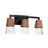 Maxim Lighting Carpenter 3-Light Bath Vanity Walnut/Black