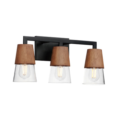Maxim Lighting Carpenter 3-Light Bath Vanity Walnut/Black