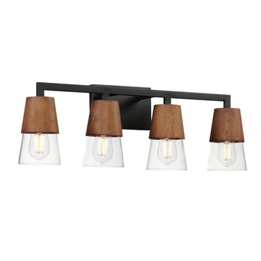 Maxim Lighting Carpenter 4-Light Bath Vanity Walnut/Black