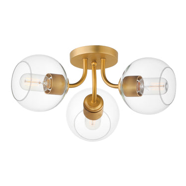 Maxim Lighting Knox 3-Light Semi-Flush Mount Natural Aged Brass